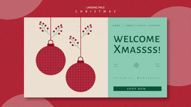 PSD gratuit landing page pour noël