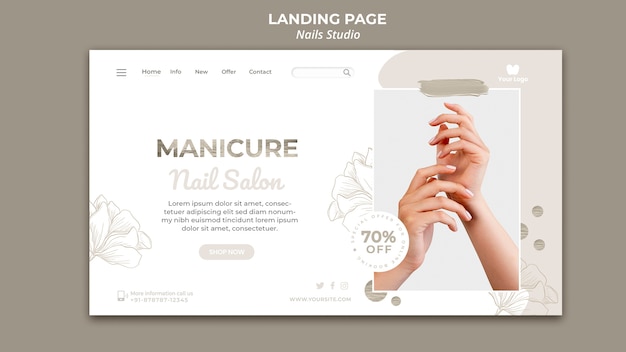 Landing page pour salon de manucure