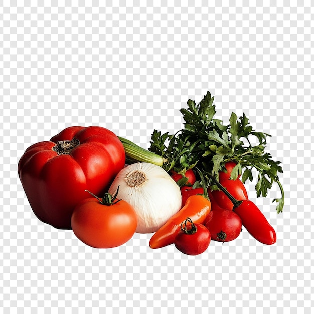 Des légumes frais vifs Tomates Poivrons Ail et persil