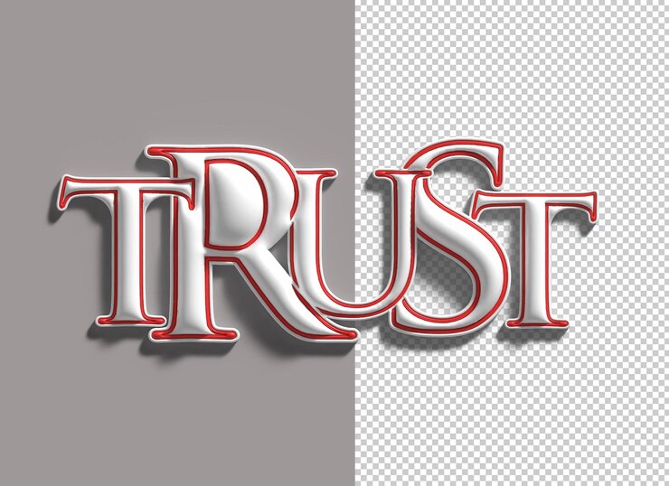 PSD gratuit lettrage de confiance 3d conception d'illustration 3d typographique