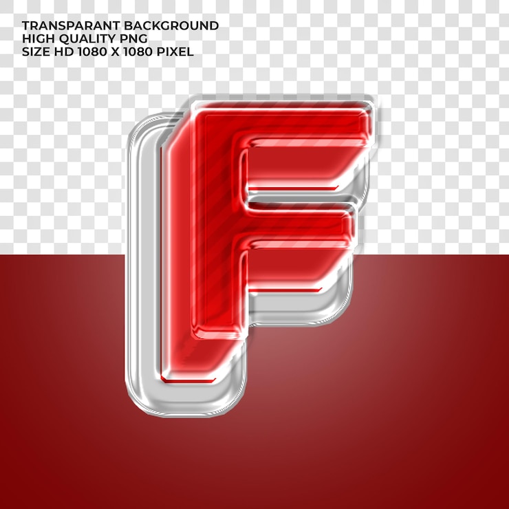 PSD gratuit lettre de l'alphabet rouge 3d