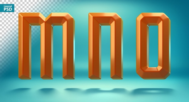 PSD gratuit lettres géométriques pointues 3d