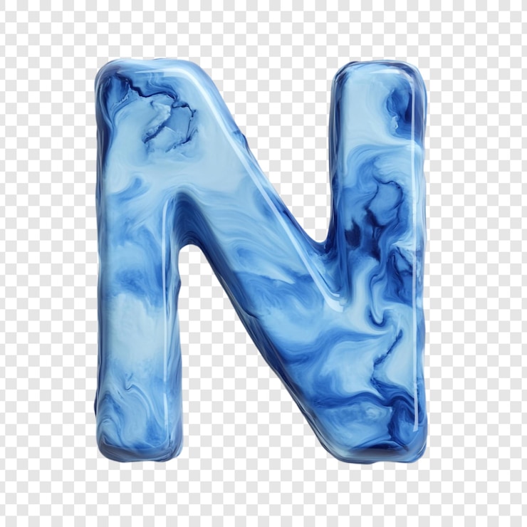 PSD gratuit lettres en marbre bleu n un dessin tourbillonnant