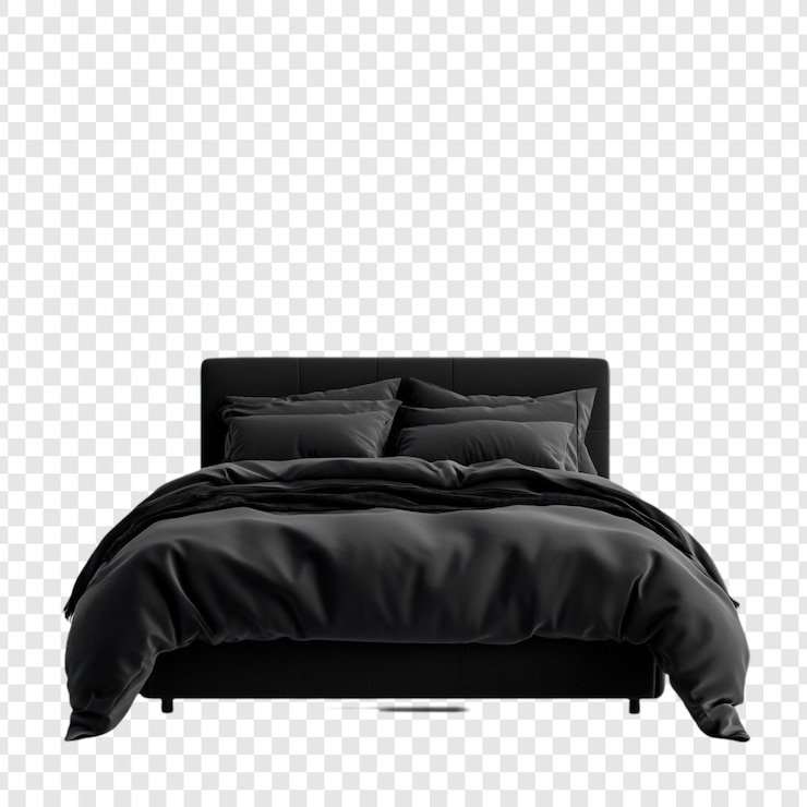 PSD gratuit une linge de lit noire élégante, luxueuse, confortable et élégante