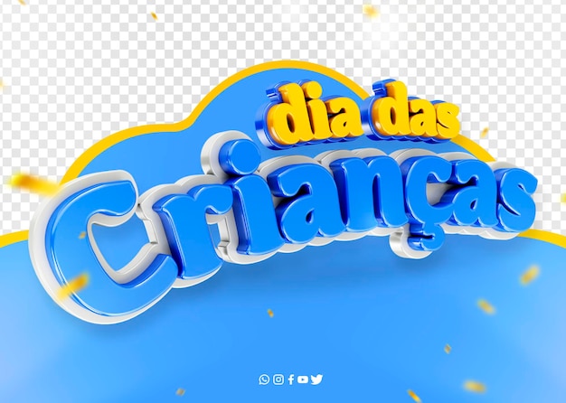 PSD gratuit logo 3d célébration de la journée des enfants au brésil dia das criancas au brésil