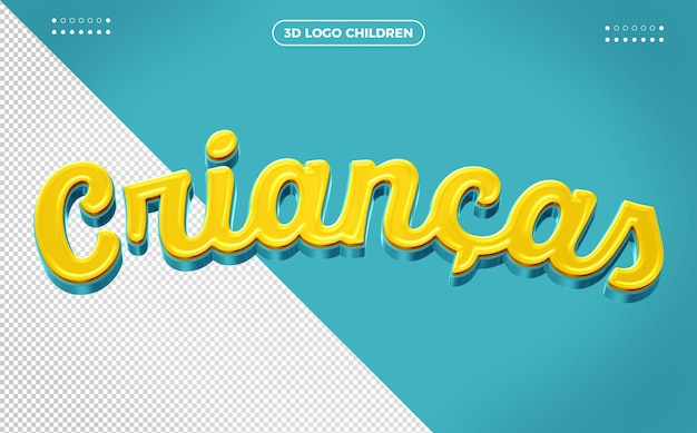 Logo 3d Kids Isolé Sur Fond Bleu Clair