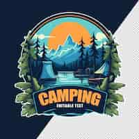 PSD gratuit logo de camping isolé sur fond