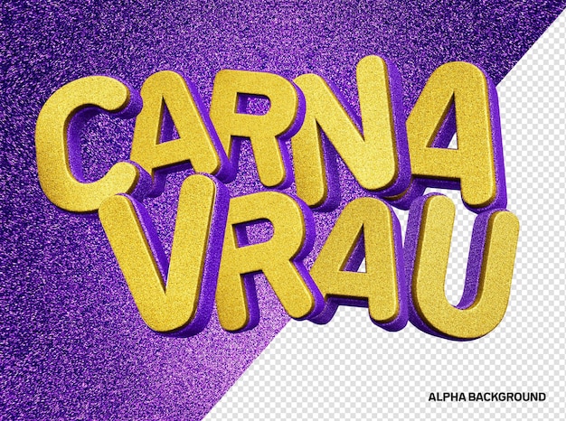 PSD gratuit logo carnival 3d avec texture réaliste scintillante