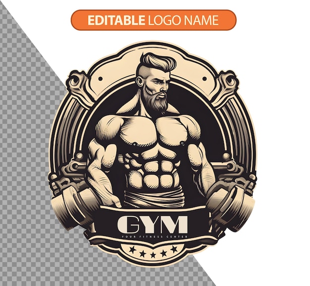 PSD gratuit logo de gym de fitness