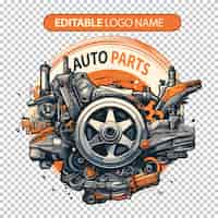 PSD gratuit logo de pièces automobiles psd