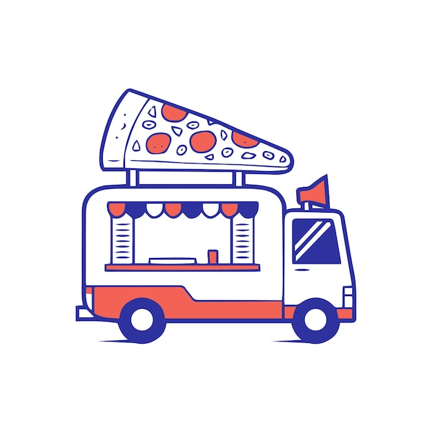 PSD gratuit le logo d'une pizzeria à l'époque.