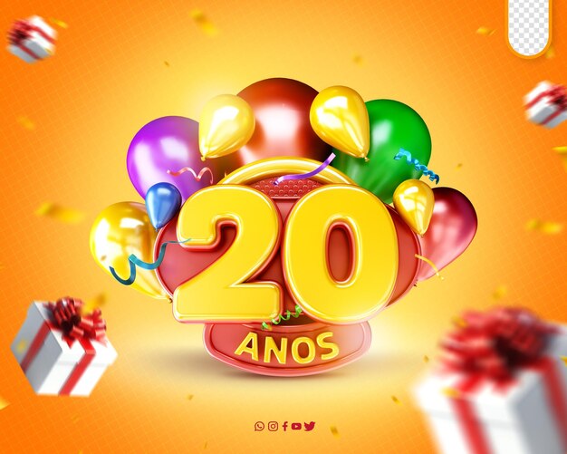 logo promotionnel célébration du 20ème anniversaire inauguration du 20è anniversaire
