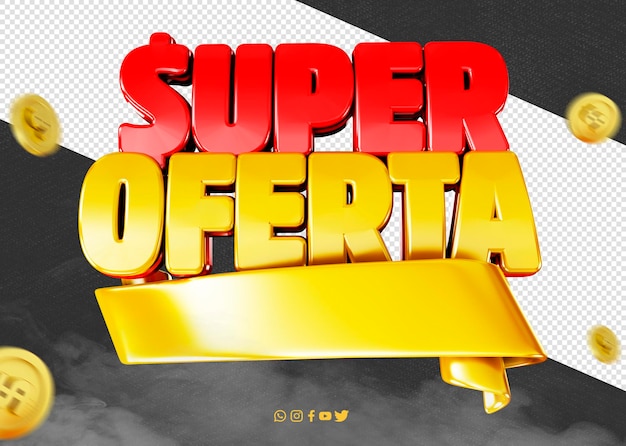 logo rendu 3d super offre pour les compositions de promotion
