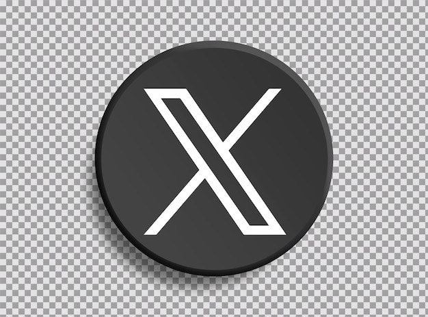 PSD gratuit logo twitter circulaire noir et blanc isolé sur fond transparent