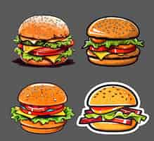 PSD gratuit les logos des hamburgers psd