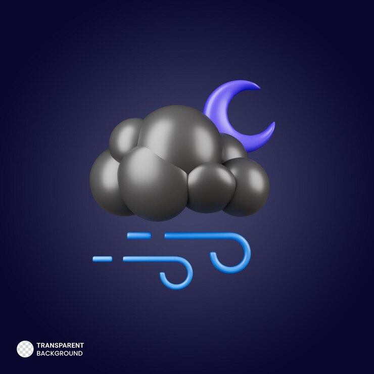 PSD gratuit lune avec l'icône de nuage de pluie illustration de rendu 3d