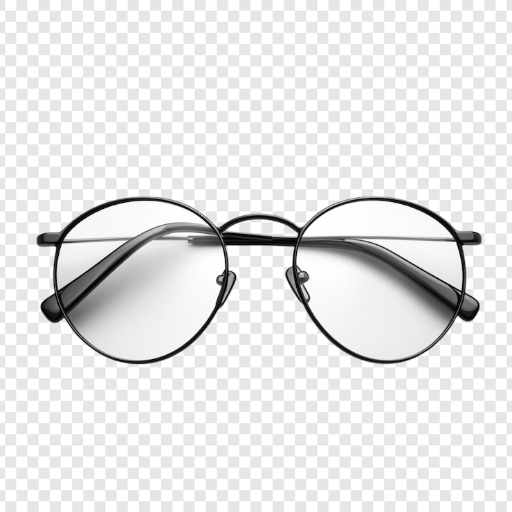 PSD gratuit des lunettes noires rondes classiques, un accessoire de vision élégant et simple