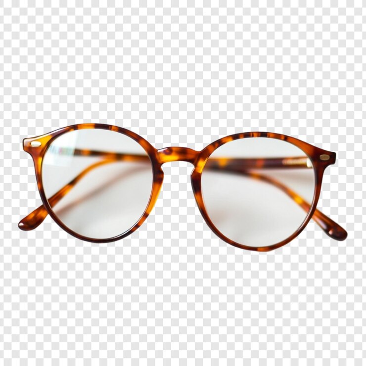 PSD gratuit des lunettes rondes à coquille de tortue sur un fond blanc