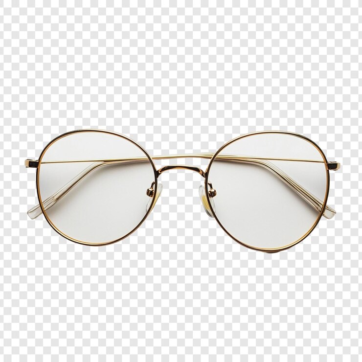 PSD gratuit des lunettes rondes d'or élégantes, un accessoire à la mode