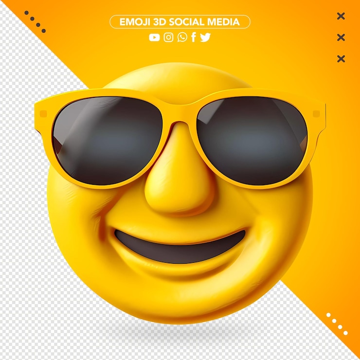 PSD gratuit lunettes de soleil 3d emoji