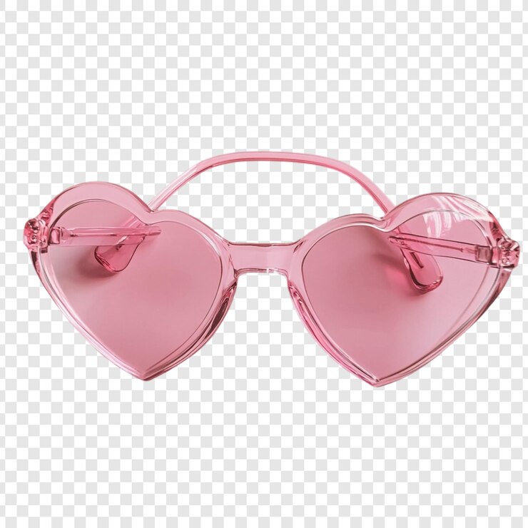 PSD gratuit des lunettes de soleil en forme de cœur roses, un accessoire à la mode