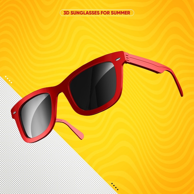 Lunettes De Soleil Rouges Avec Verre Noir