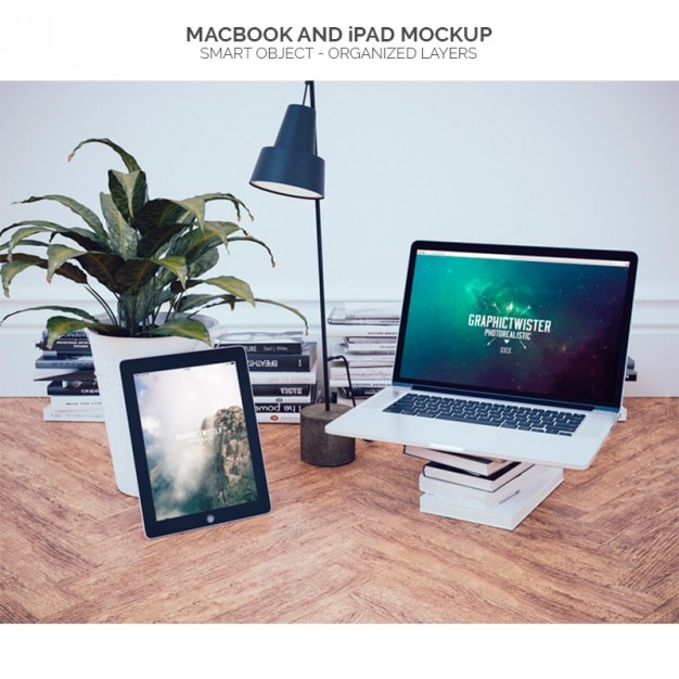 Macbook Dans Un Bureau Maquette