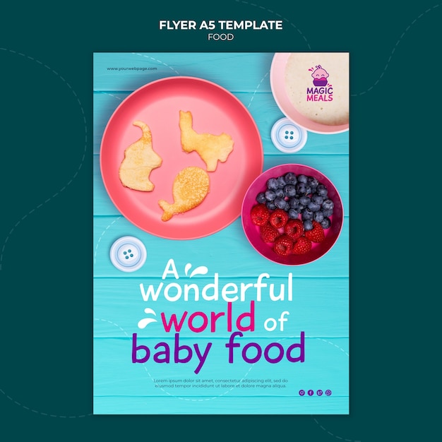 PSD gratuit magnifique modèle de flyer de nourriture pour bébé