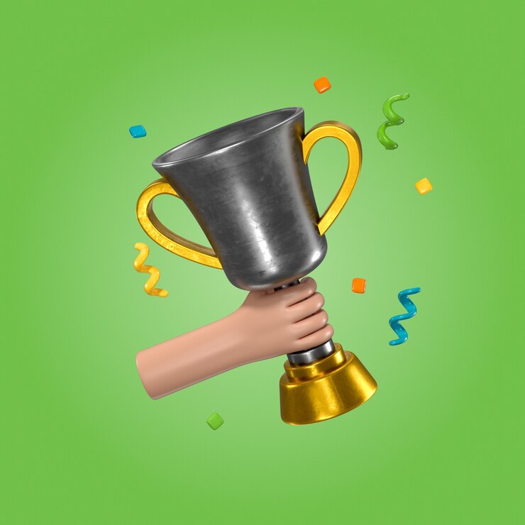 PSD gratuit la main tenant un trophée