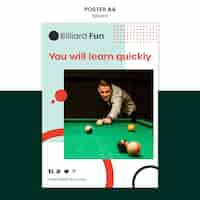 PSD gratuit maquette d'affiche de concept de billard