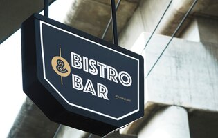 PSD gratuit maquette de bistrot et bar restaurant restaurant