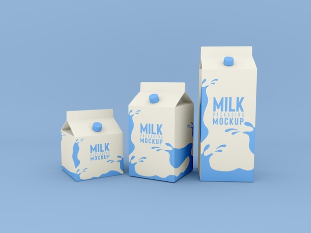 Maquette de boîte d'emballage de lait
