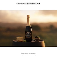 PSD gratuit maquette de bouteille de champagne