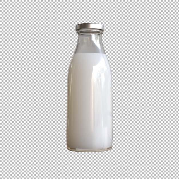 PSD gratuit maquette de bouteille de lait sur fond transparent