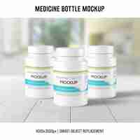 PSD gratuit maquette de bouteille de médicament