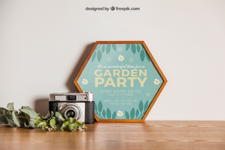 PSD gratuit maquette de cadre hexagonal