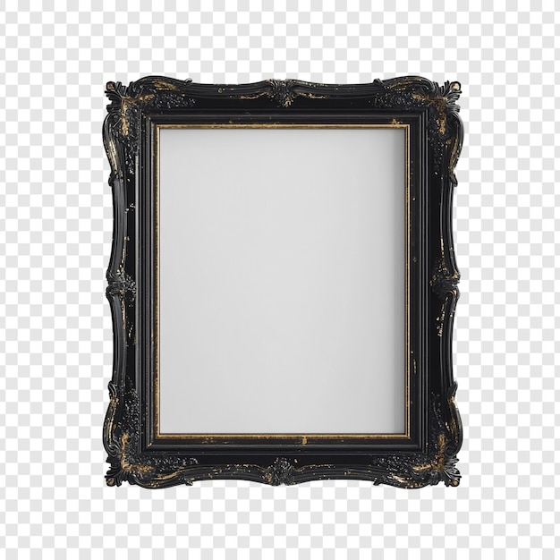 Une maquette d'un cadre d'image orné d'un noir élégant