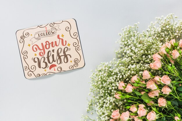 Maquette De Cahier Avec Decoration Florale Pour Mariage Ou Citation Psd Gratuite
