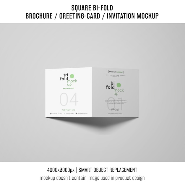 PSD gratuit maquette carrée bi-fold ou maquette de carte de voeux