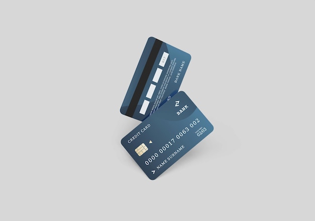 PSD gratuit maquette de carte de crédit ou de débit en plastique