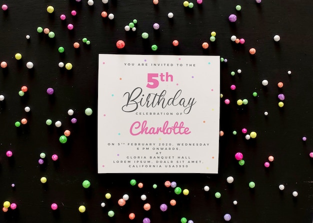 Maquette De Carte D Invitation D Anniversaire Psd Premium Maquette De Carte D Invitation D Anniversaire Psd Premium