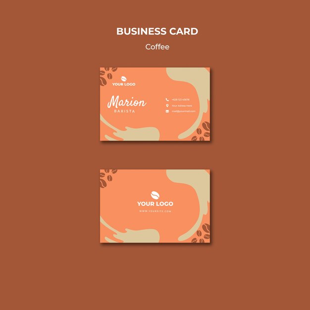 Maquette de carte de visite concept café