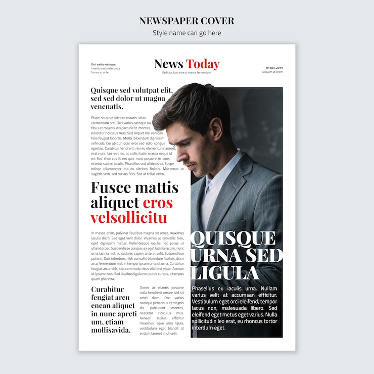 PSD gratuit maquette de concept de couverture de journal