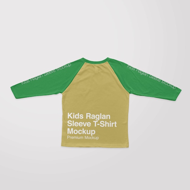 Maquette De Dos De T-shirt à Manches Raglan Pour Enfants PSD Premium