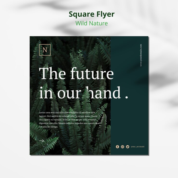 PSD gratuit maquette de flyer carré concept nature sauvage