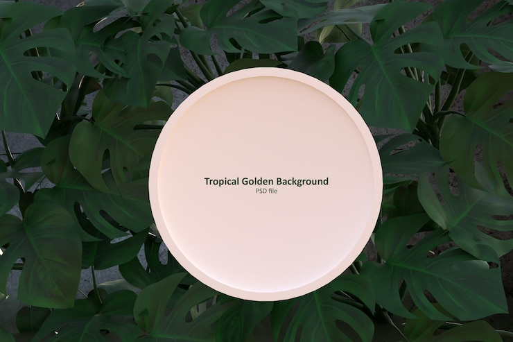 PSD gratuit maquette de fond de produit esthétique psd avec feuille tropicale