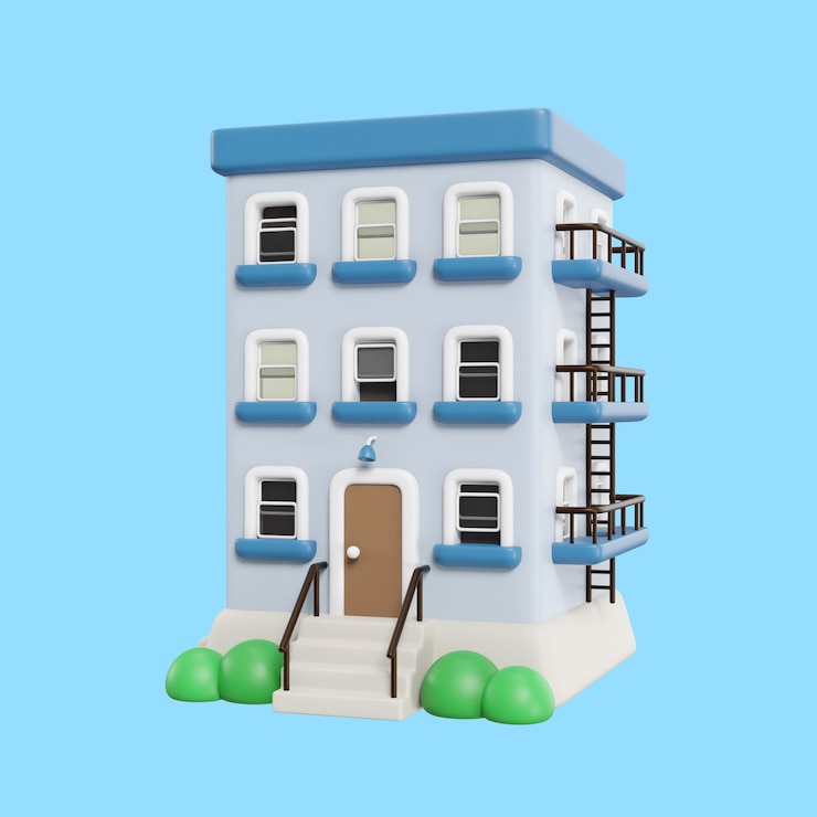 PSD gratuit maquette d'icônes immobilières en trois dimensions
