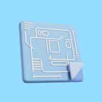 PSD gratuit maquette d'icônes immobilières en trois dimensions