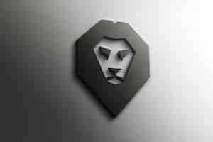 PSD gratuit maquette de logo 3d lion