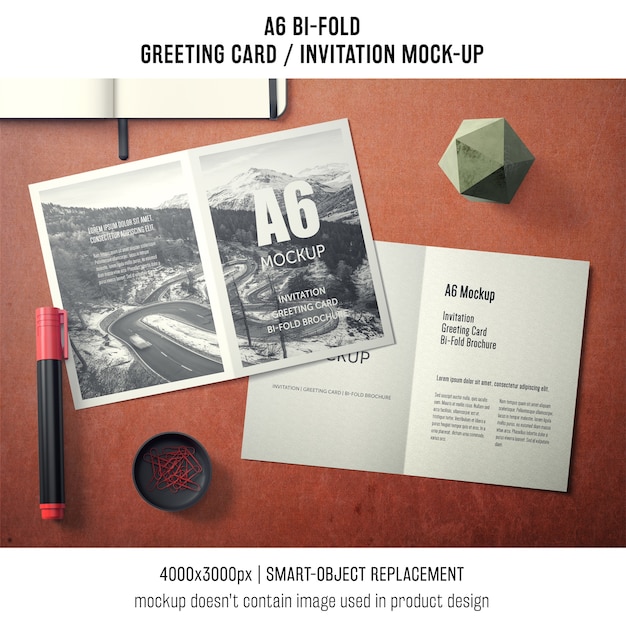 PSD gratuit maquette moderne de carte de voeux a6 bi-fold